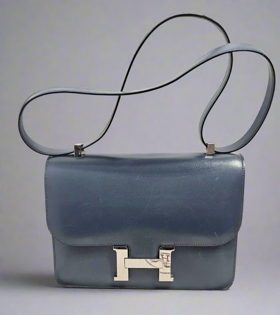 Hermès Bleu Brighton Constance 24 Handbag